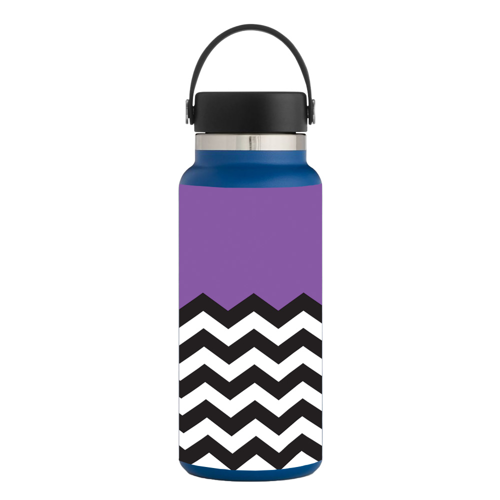 Picture of MightySkins HFWI32-Purple Chevron Skin for Hydro Flask 32 oz Wide Mouth - Purple Chevron