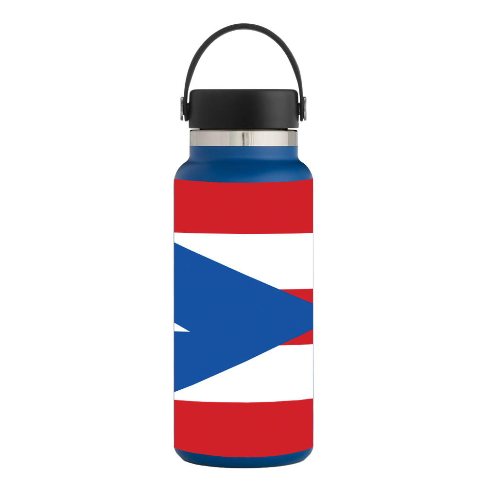 Picture of MightySkins HFWI32-Puerto Rican Flag Skin for Hydro Flask 32 oz Wide Mouth - Puerto Rican Flag