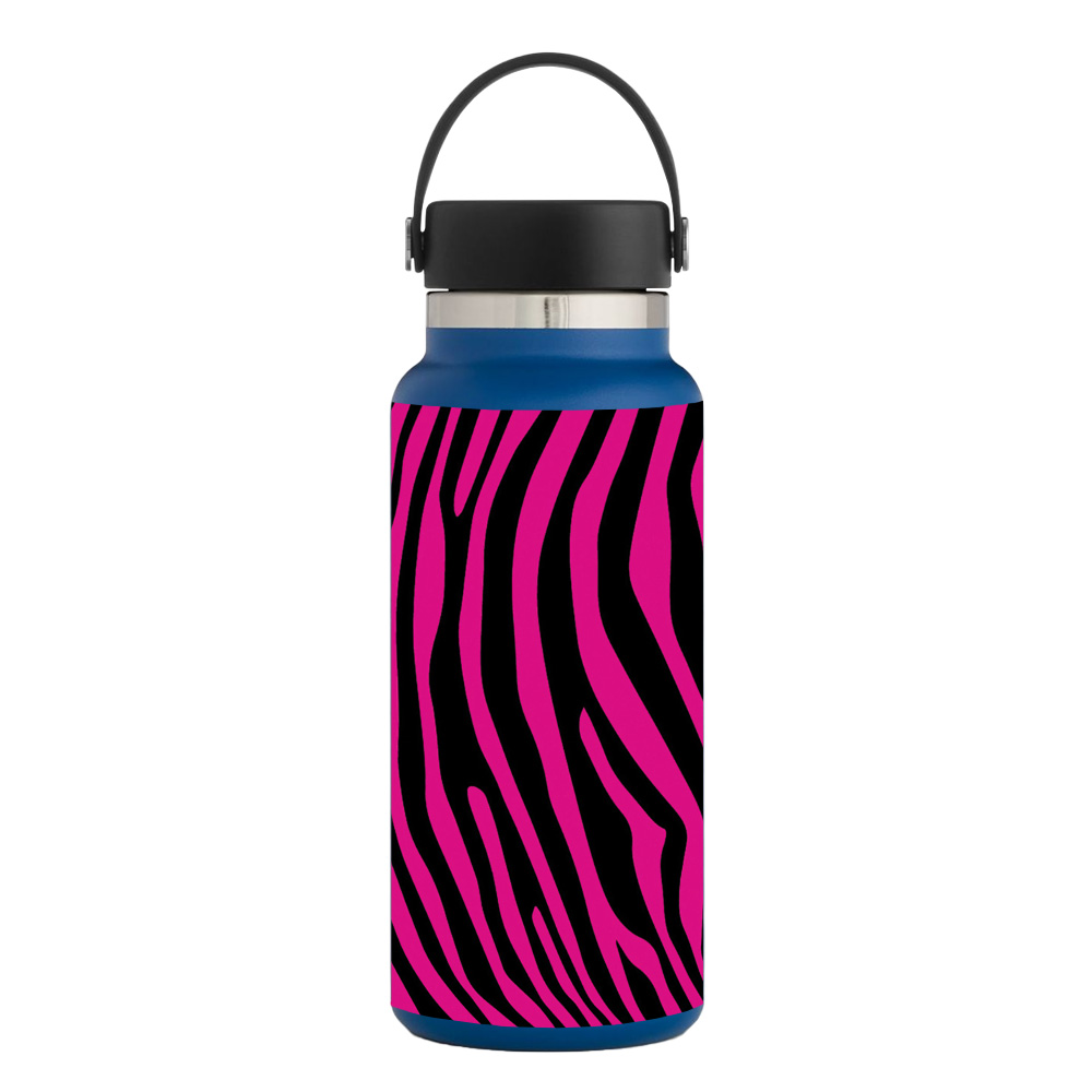 Picture of MightySkins HFWI32-Pink Zebra Skin for Hydro Flask 32 oz Wide Mouth - Pink Zebra