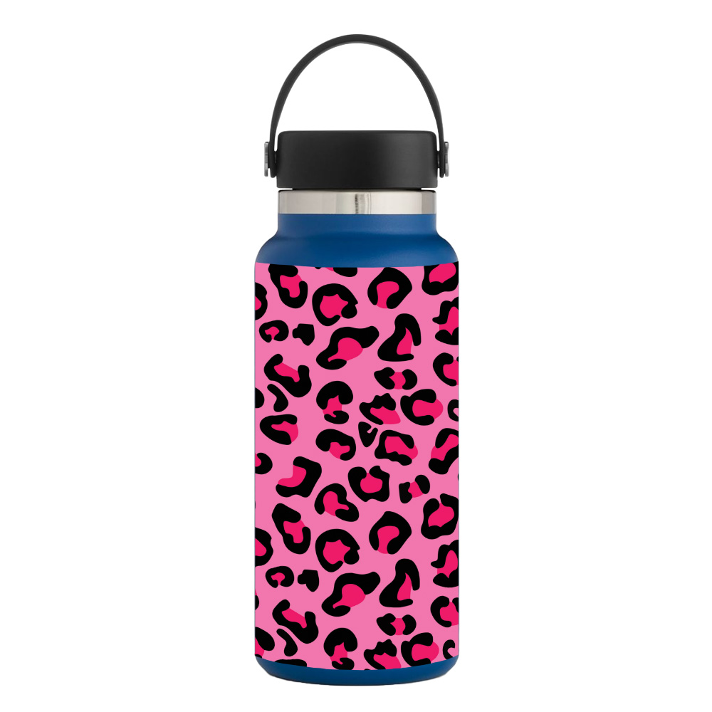 Picture of MightySkins HFWI32-Pink Leopard Skin for Hydro Flask 32 oz Wide Mouth - Pink Leopard