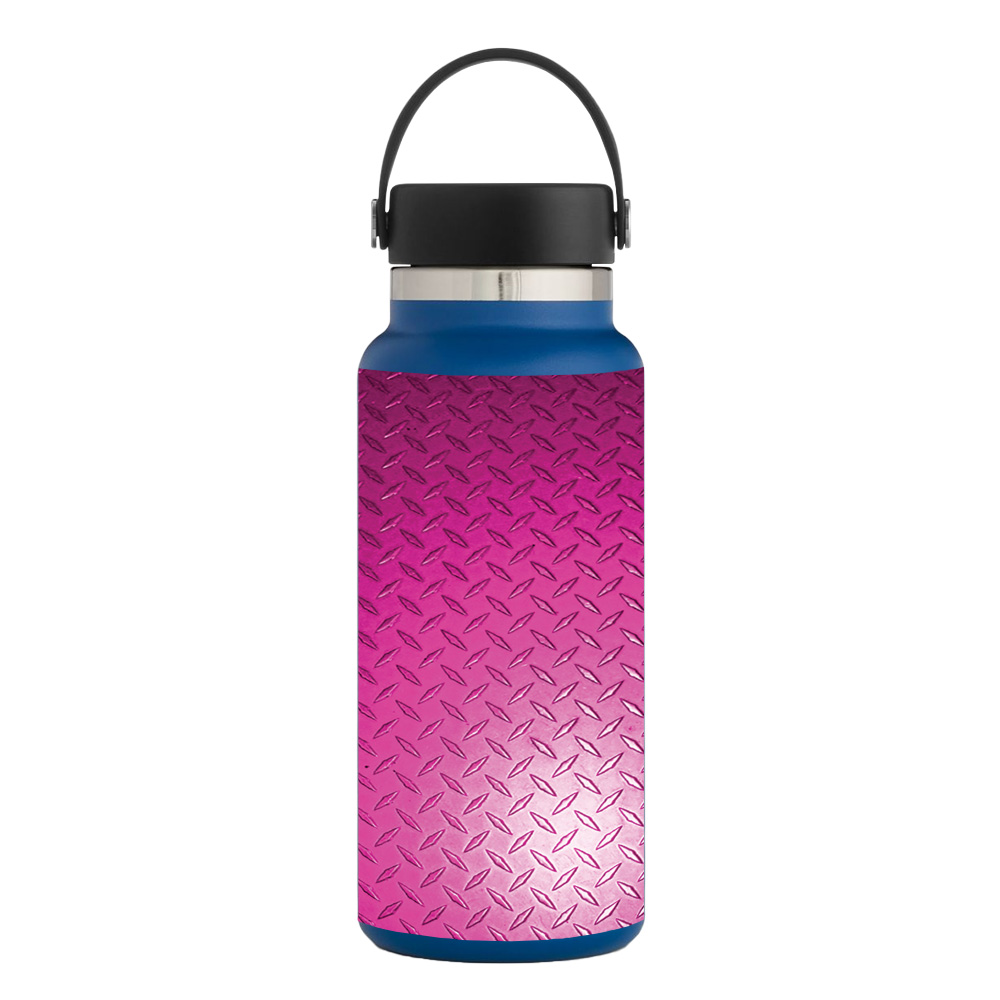 Picture of MightySkins HFWI32-Pink Diamond Plate Skin for Hydro Flask 32 oz Wide Mouth - Pink Diamond Plate