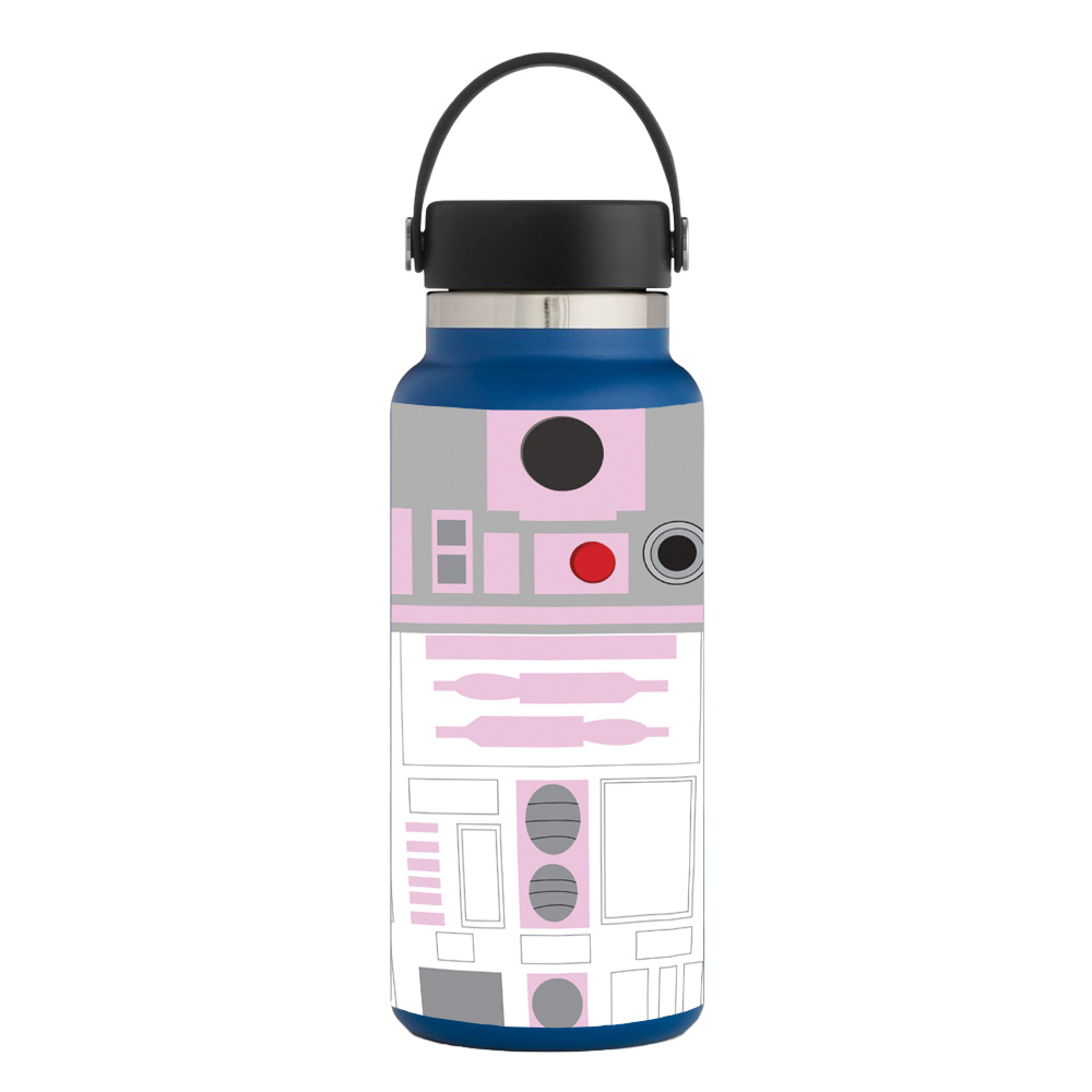 Picture of MightySkins HFWI32-Pink Cyber Bot Skin for Hydro Flask 32 oz Wide Mouth - Pink Cyber Bot