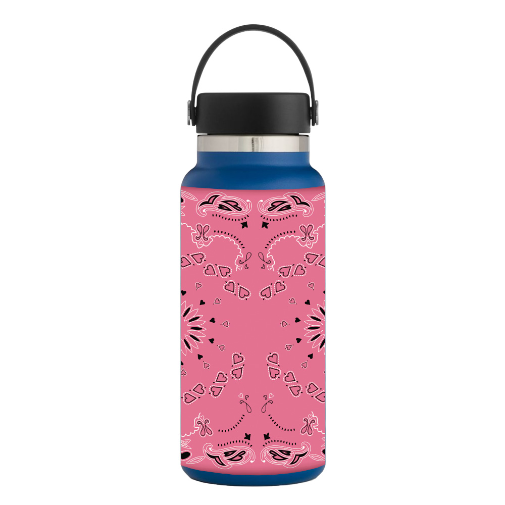 Picture of MightySkins HFWI32-Pink Bandana Skin for Hydro Flask 32 oz Wide Mouth - Pink Bandana