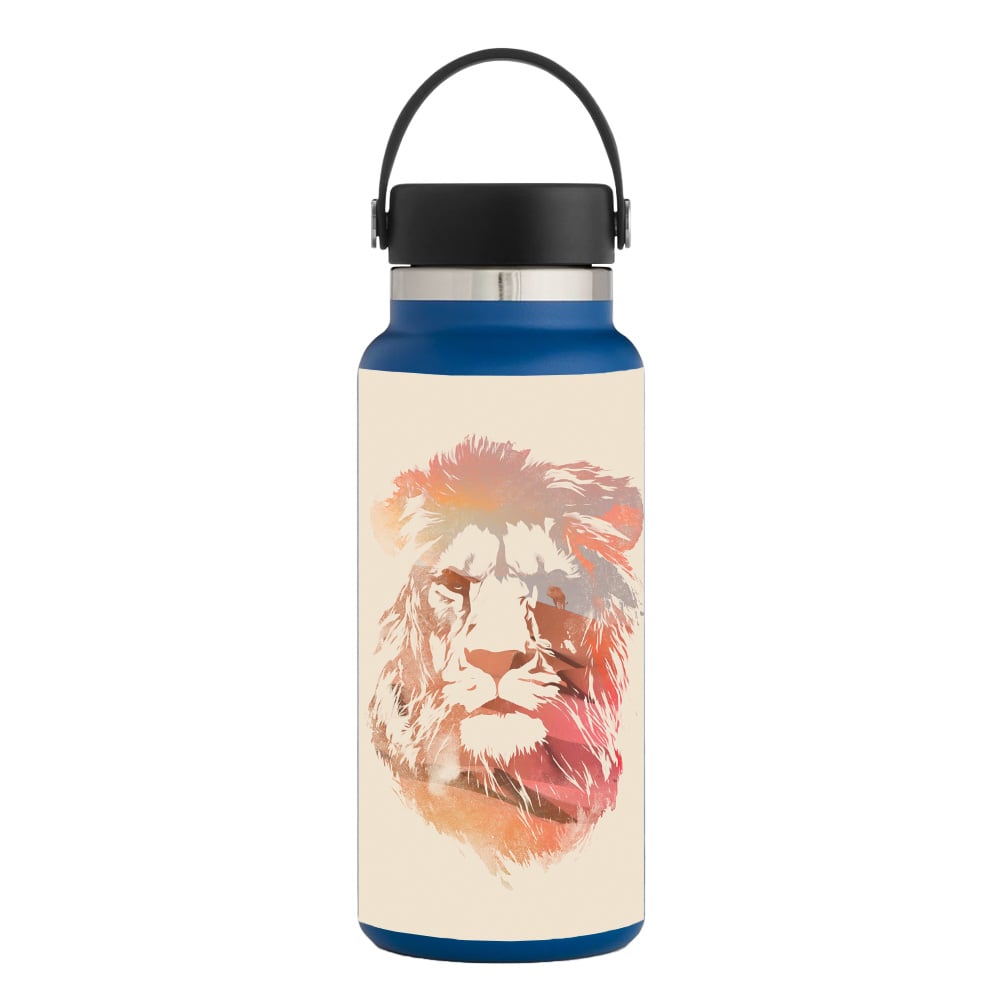 Picture of MightySkins HFWI32-Desert Lion Skin for Hydro Flask 32 oz Wide Mouth - Desert Lion