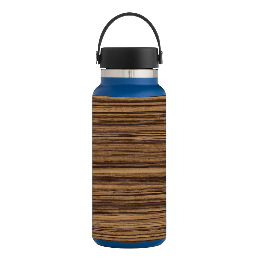 Picture of MightySkins HFWI32-Dark Zebra Wood Skin for Hydro Flask 32 oz Wide Mouth - Dark Zebra Wood