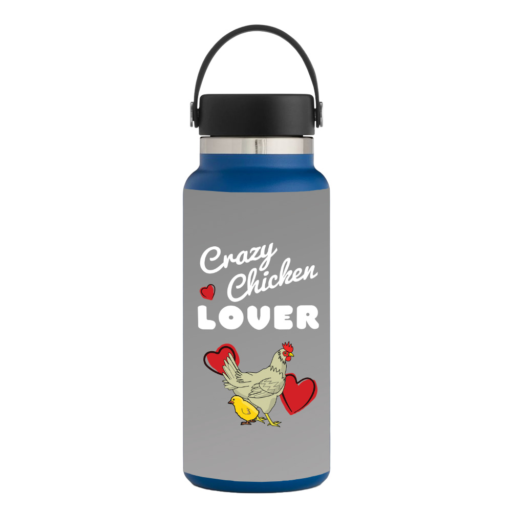 Picture of MightySkins HFWI32-Crazy Chicken Lover Skin for Hydro Flask 32 oz Wide Mouth - Crazy Chicken Lover