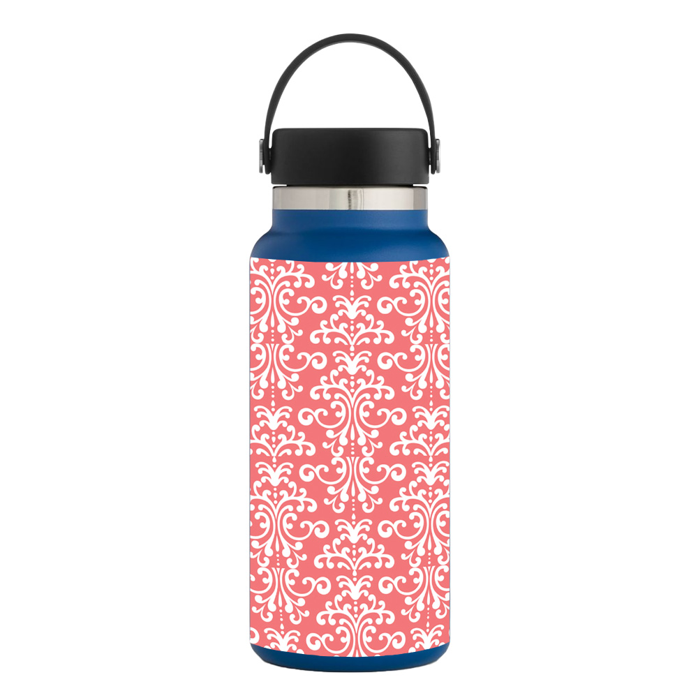 Picture of MightySkins HFWI32-Coral Damask Skin for Hydro Flask 32 oz Wide Mouth - Coral Damask