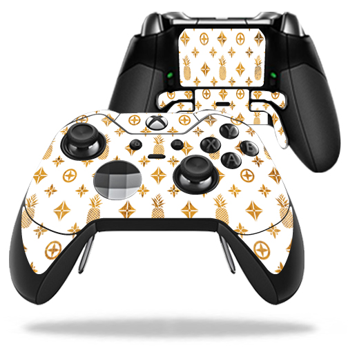 MIELITECO-Gold Pineapples Skin Decal Wrap for Microsoft Xbox One Elite Controller - Gold Pineapples -  MightySkins