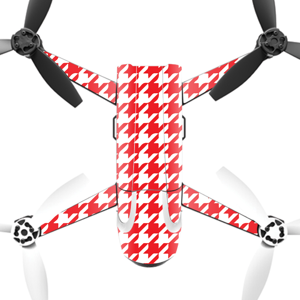 PABEBOP2-Red Houndstooth Skin Decal Wrap for Parrot Bebop Quadcopter Drone - 2 Red Houndstooth -  MightySkins