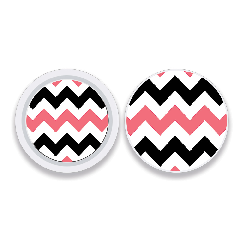 Picture of MightySkins APATAG-Black Pink Chevron Skin Compatible with Apple AirTag Original 4 Pack of Skins - Black Pink Chevron
