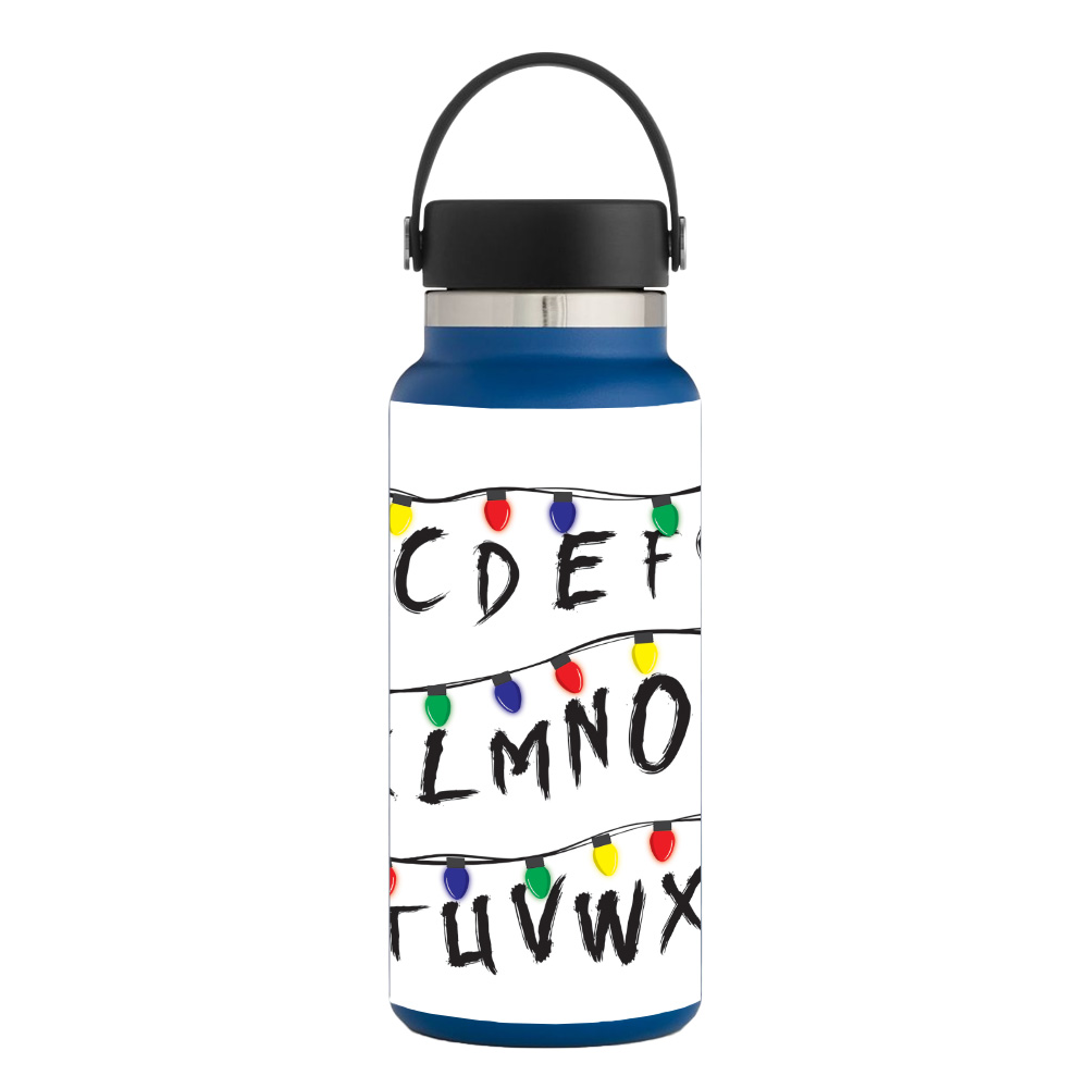 Picture of MightySkins HFWI32-Stranger Alphabet Skin for Hydro Flask 32 oz Wide Mouth - Stranger Alphabet