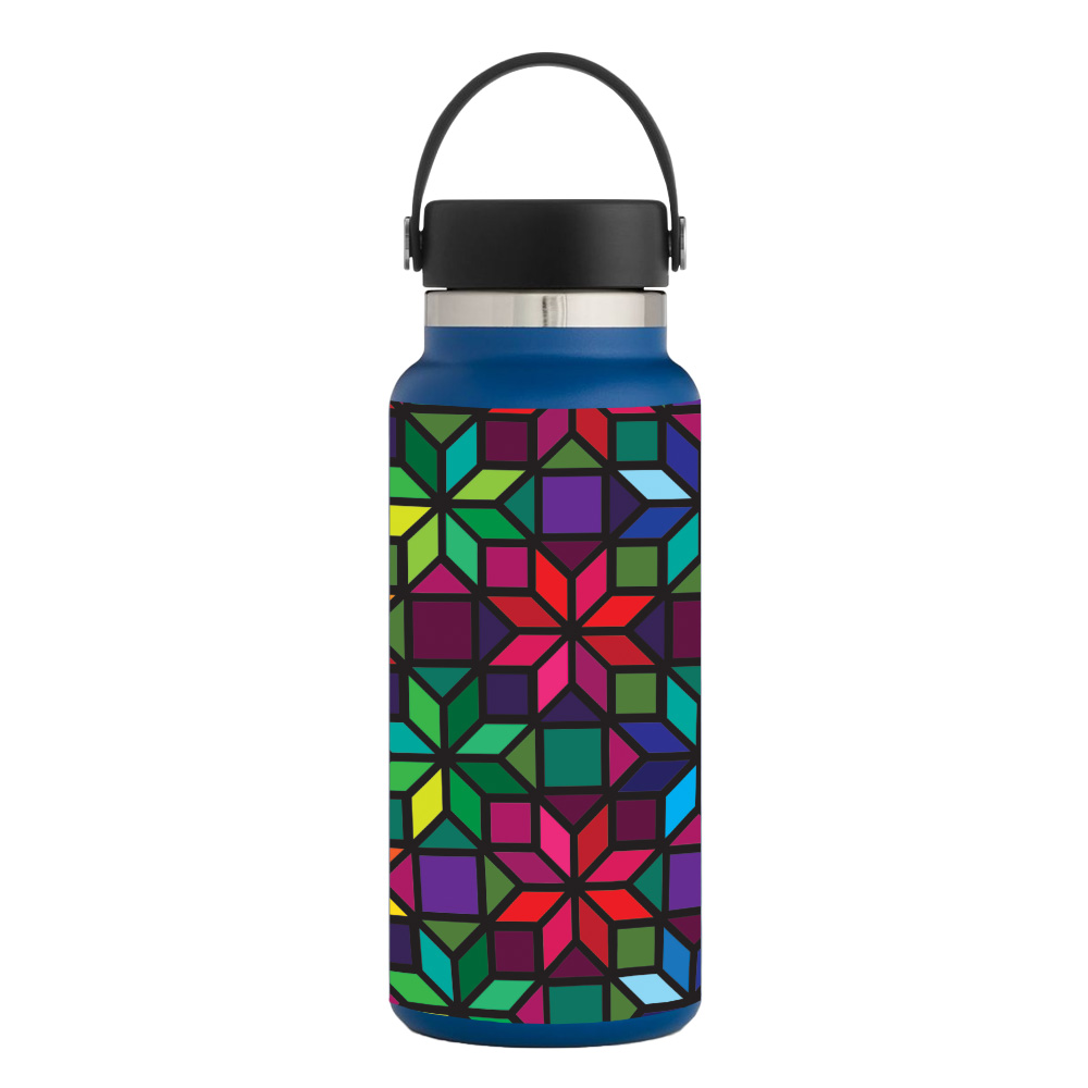 Picture of MightySkins HFWI32-Stained Glass Window Skin for Hydro Flask 32 oz Wide Mouth - Stained Glass Window