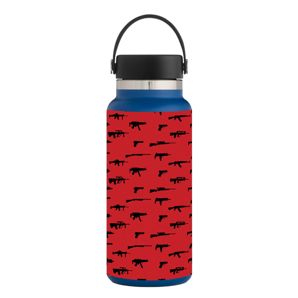 Picture of MightySkins HFWI32-Guns Skin for Hydro Flask 32 oz Wide Mouth - Guns