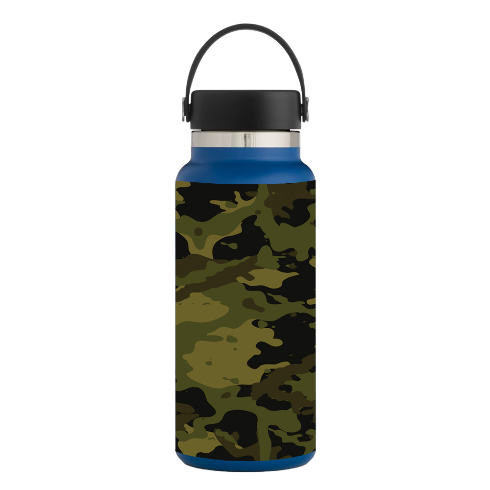 Picture of MightySkins HFWI32-Green Camouflage Skin for Hydro Flask 32 oz Wide Mouth - Green Camouflage