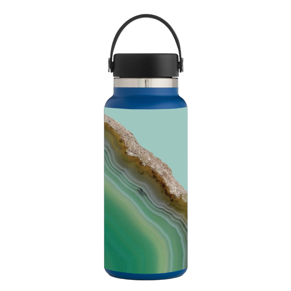 Picture of MightySkins HFWI32-Green Agate Skin for Hydro Flask 32 oz Wide Mouth - Green Agate