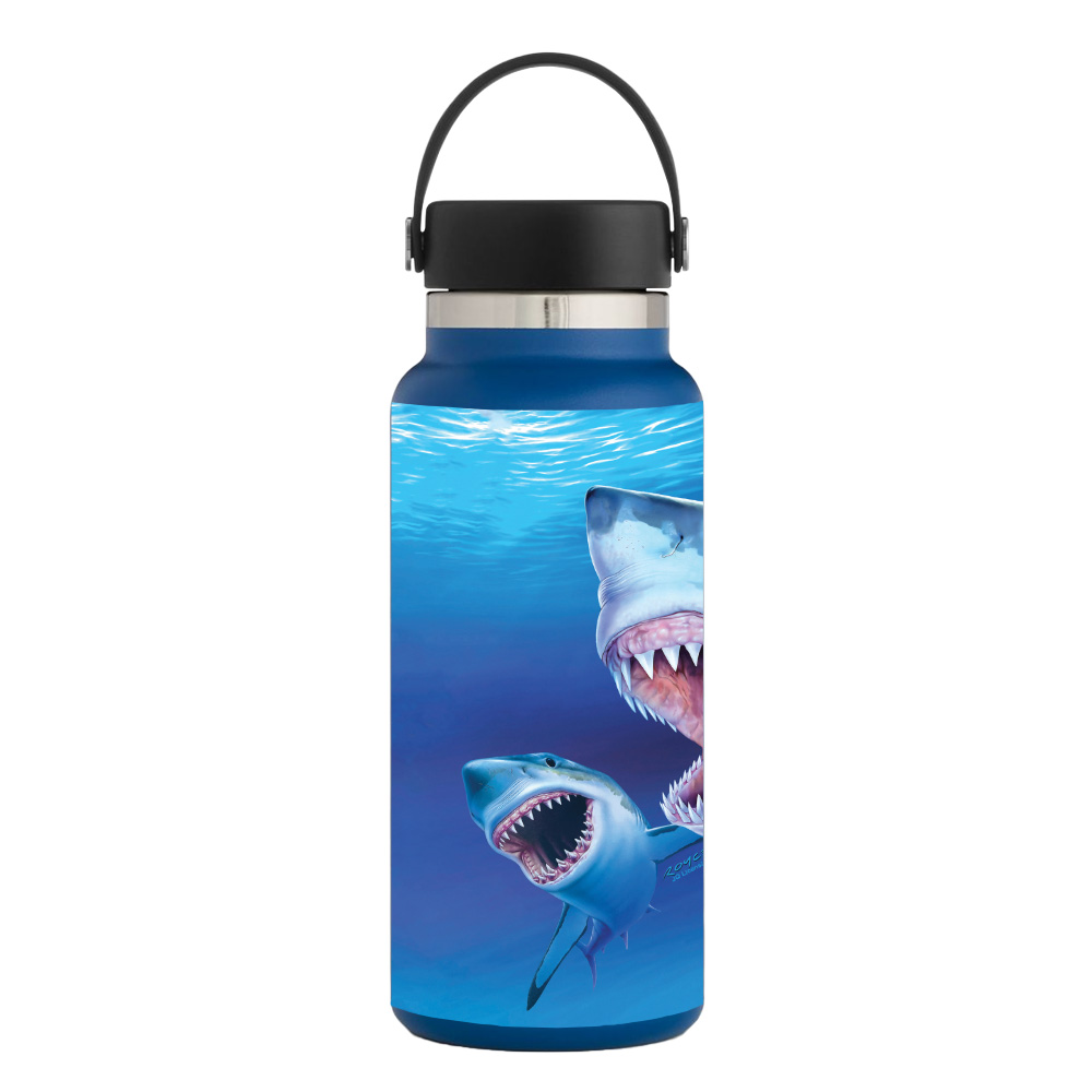 Picture of MightySkins HFWI32-Great Whites Skin for Hydro Flask 32 oz Wide Mouth - Great Whites