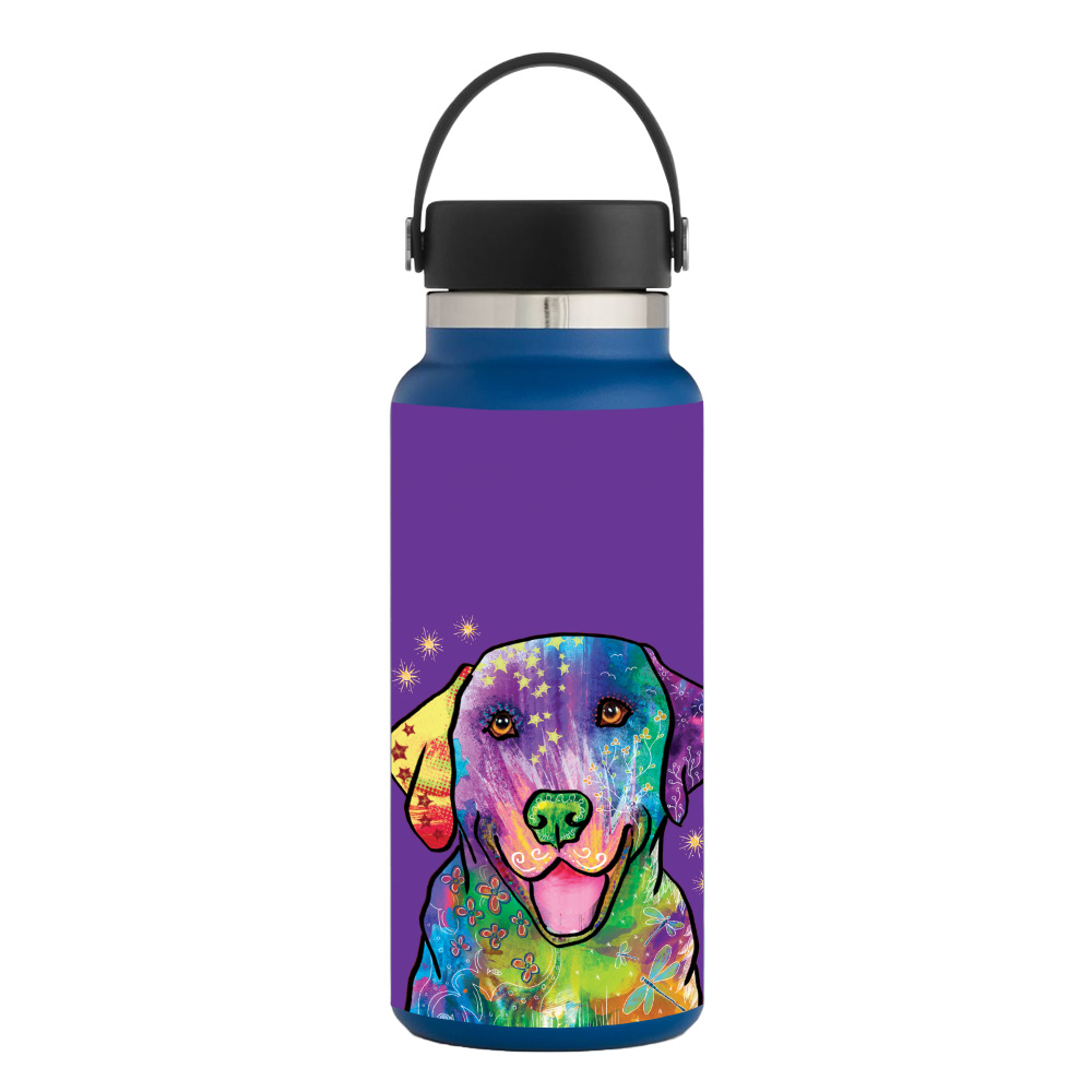 Picture of MightySkins HFWI32-Golden Retriever Rainbow Skin for Hydro Flask 32 oz Wide Mouth - Golden Retriever Rainbow