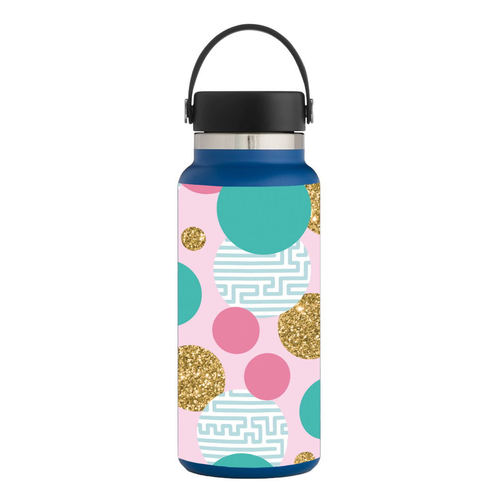 Picture of MightySkins HFWI32-Golden Bubbles Skin for Hydro Flask 32 oz Wide Mouth - Golden Bubbles