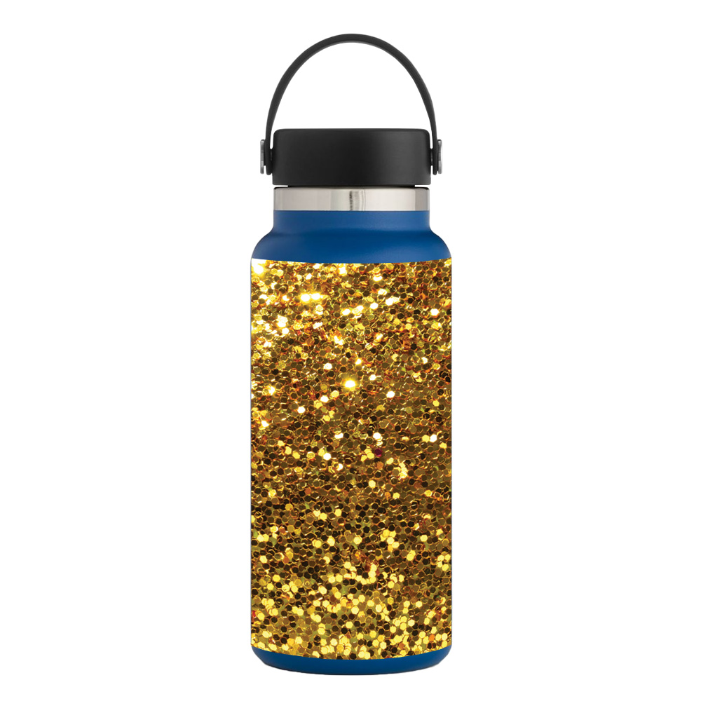 Picture of MightySkins HFWI32-Gold Dazzle Skin for Hydro Flask 32 oz Wide Mouth - Gold Dazzle