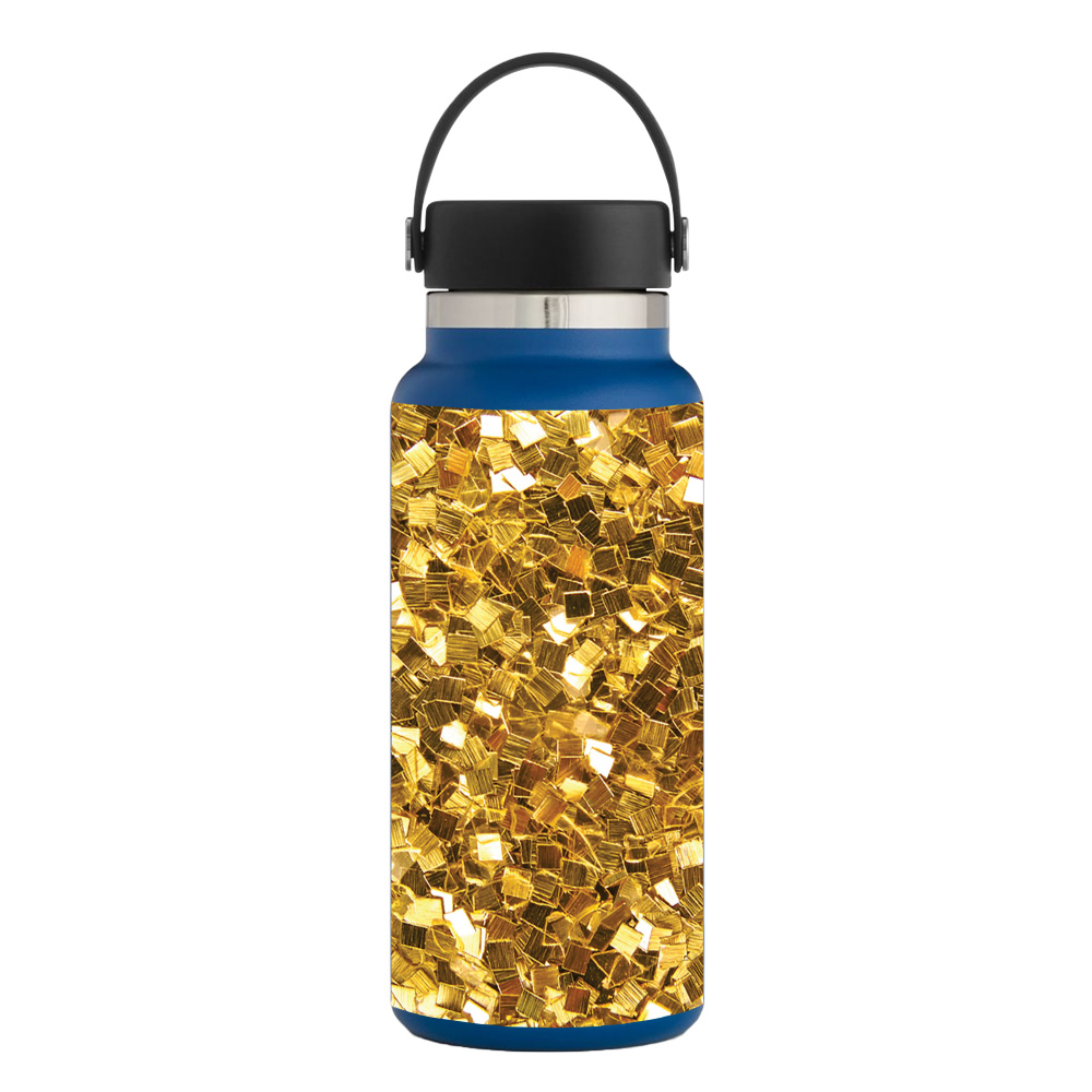 Picture of MightySkins HFWI32-Gold Chips Skin for Hydro Flask 32 oz Wide Mouth - Gold Chips