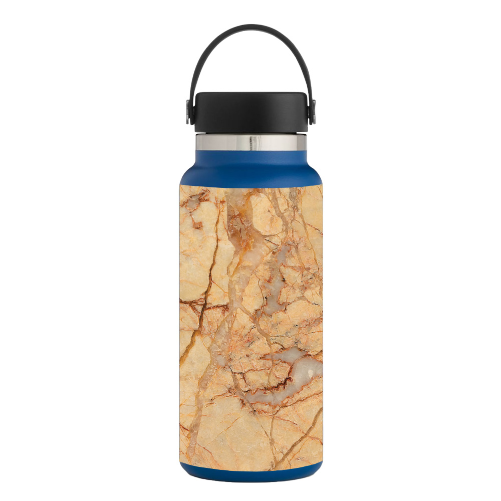 Picture of MightySkins HFWI32-Amber Marble Skin for Hydro Flask 32 oz Wide Mouth - Amber Marble