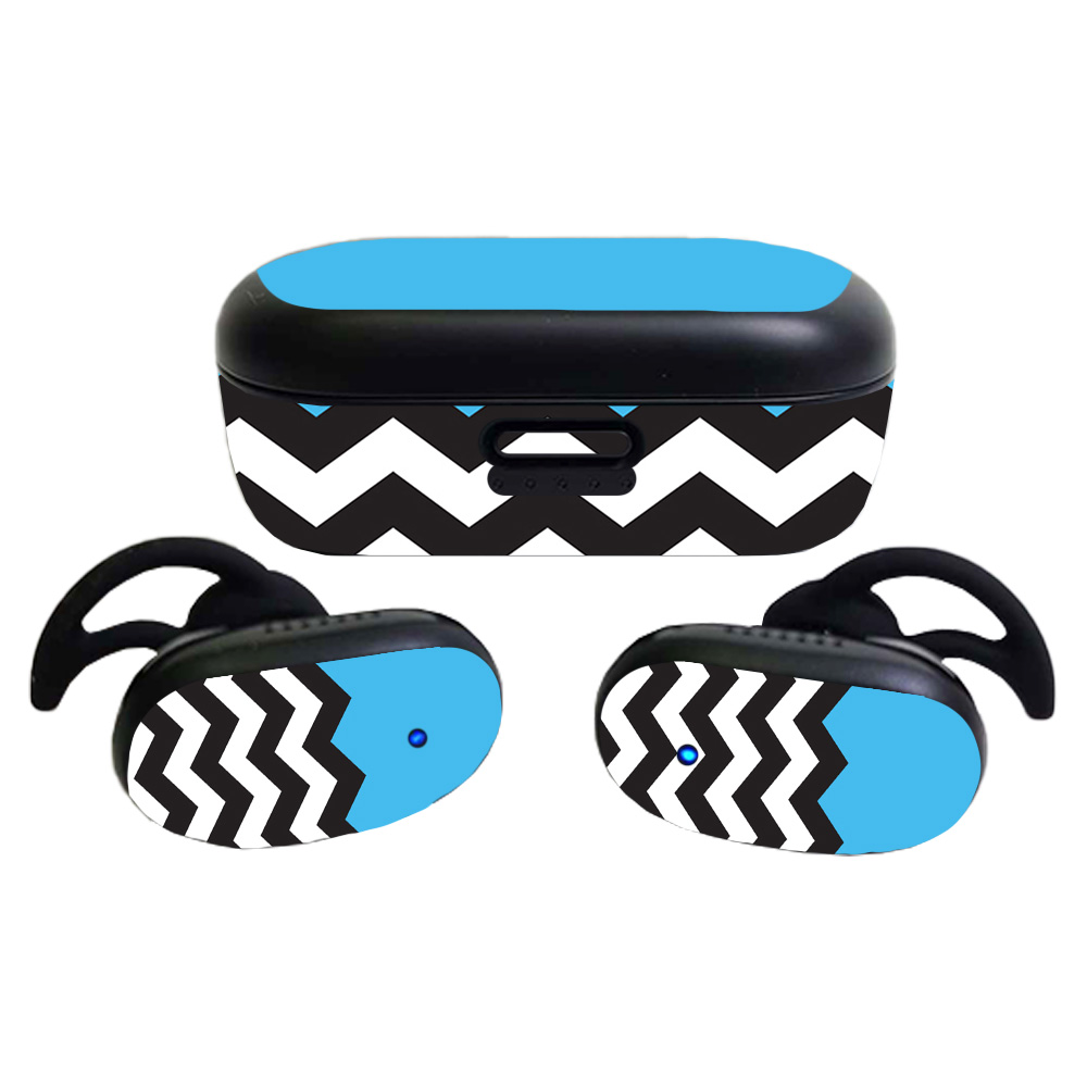 BOQCNCEAR-Baby Blue Chevron Skin for Bose QuietComfort Earbuds 2020 - Baby Blue Chevron -  MightySkins