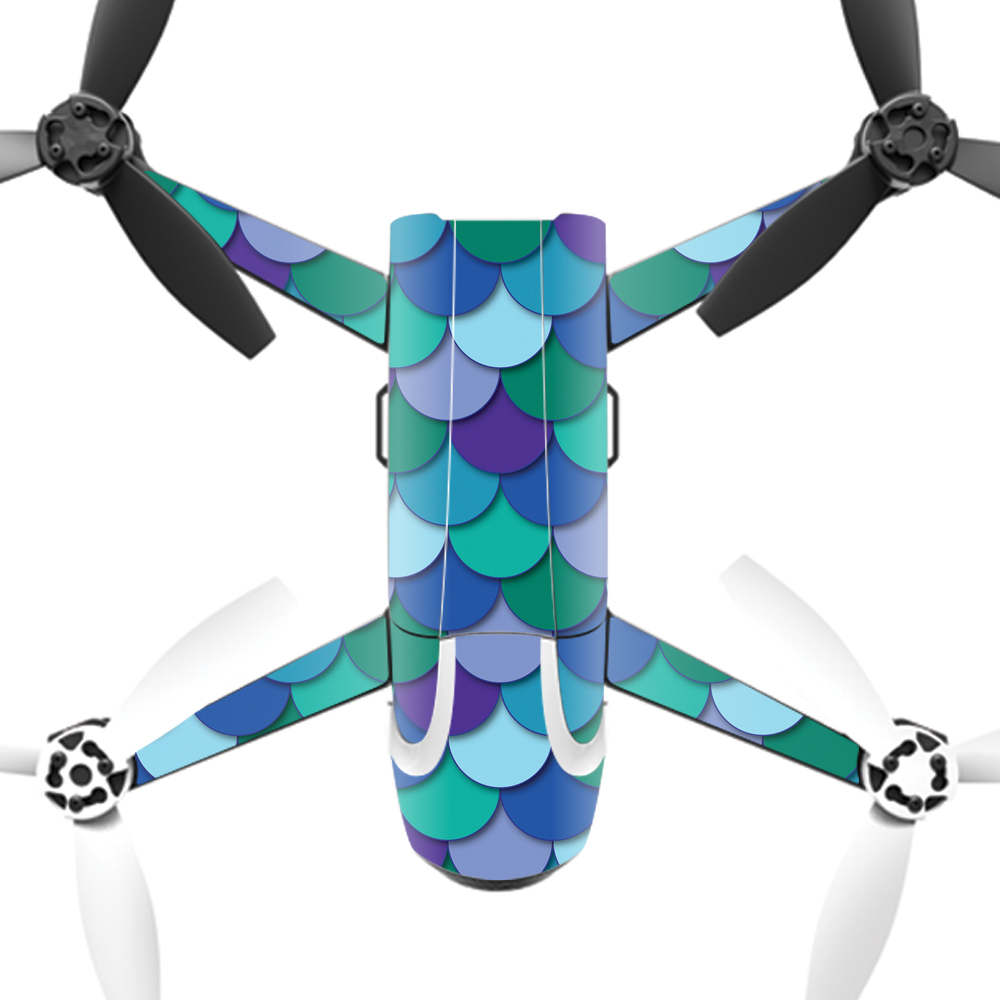 PABEBOP2-2Blue Scales Skin Decal Wrap for Parrot Bebop 2 Quadcopter Drone - Blue Scales -  MightySkins