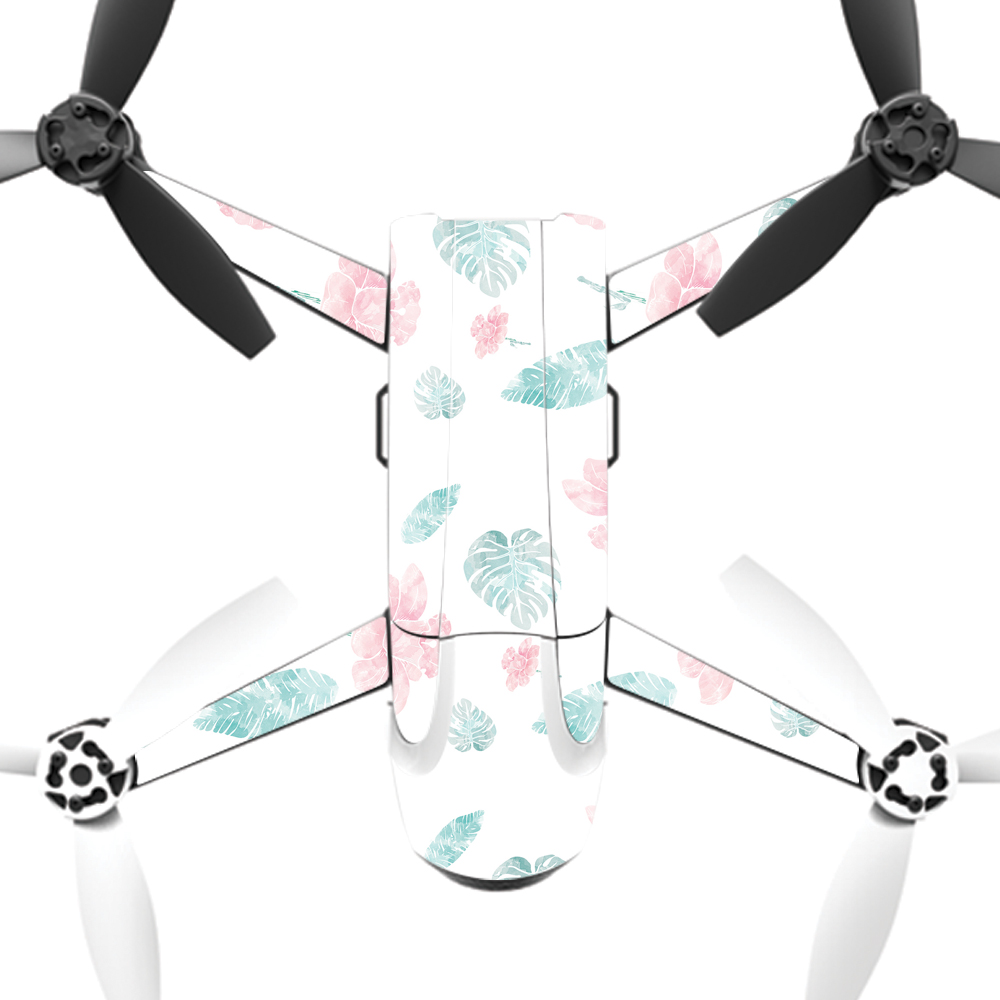 PABEBOP2-2Flower Power White Skin Decal Wrap for Parrot Bebop 2 Quadcopter Drone - Flower Power White -  MightySkins