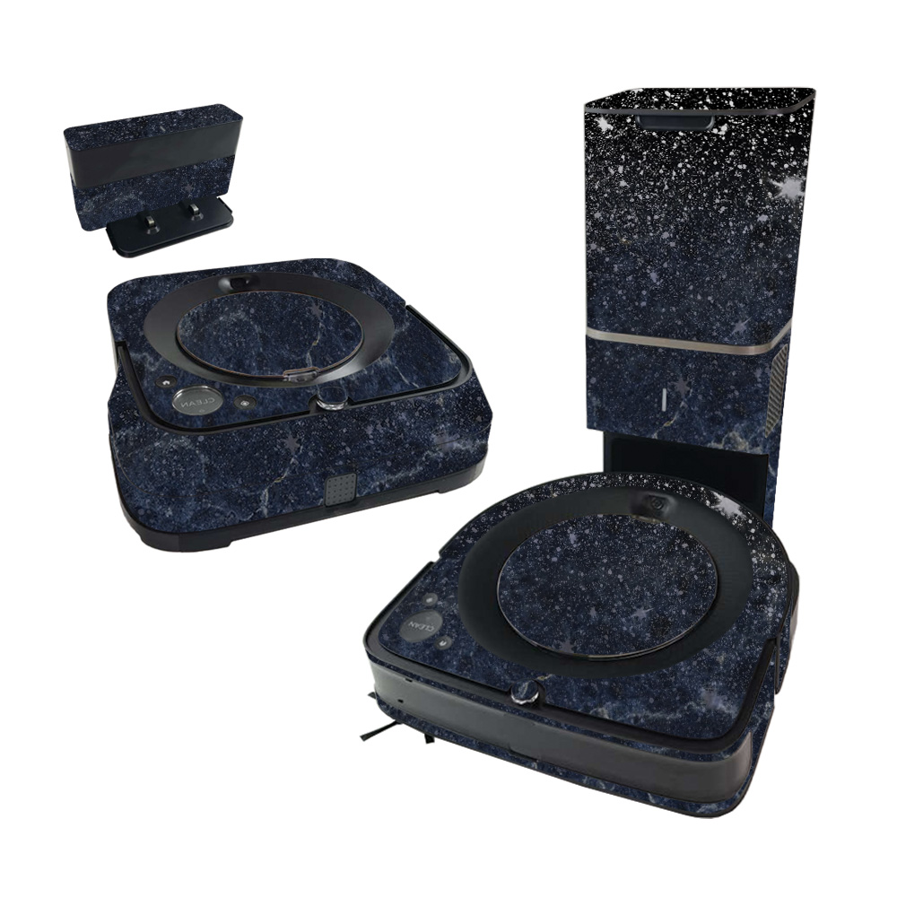 IRROS9PLBUN-Dark Shimmer Marble Skin for iRobot Roomba s9 Plus Vacuum & Braava Jet m6 Bundle - Dark Shimmer Marble -  MightySkins