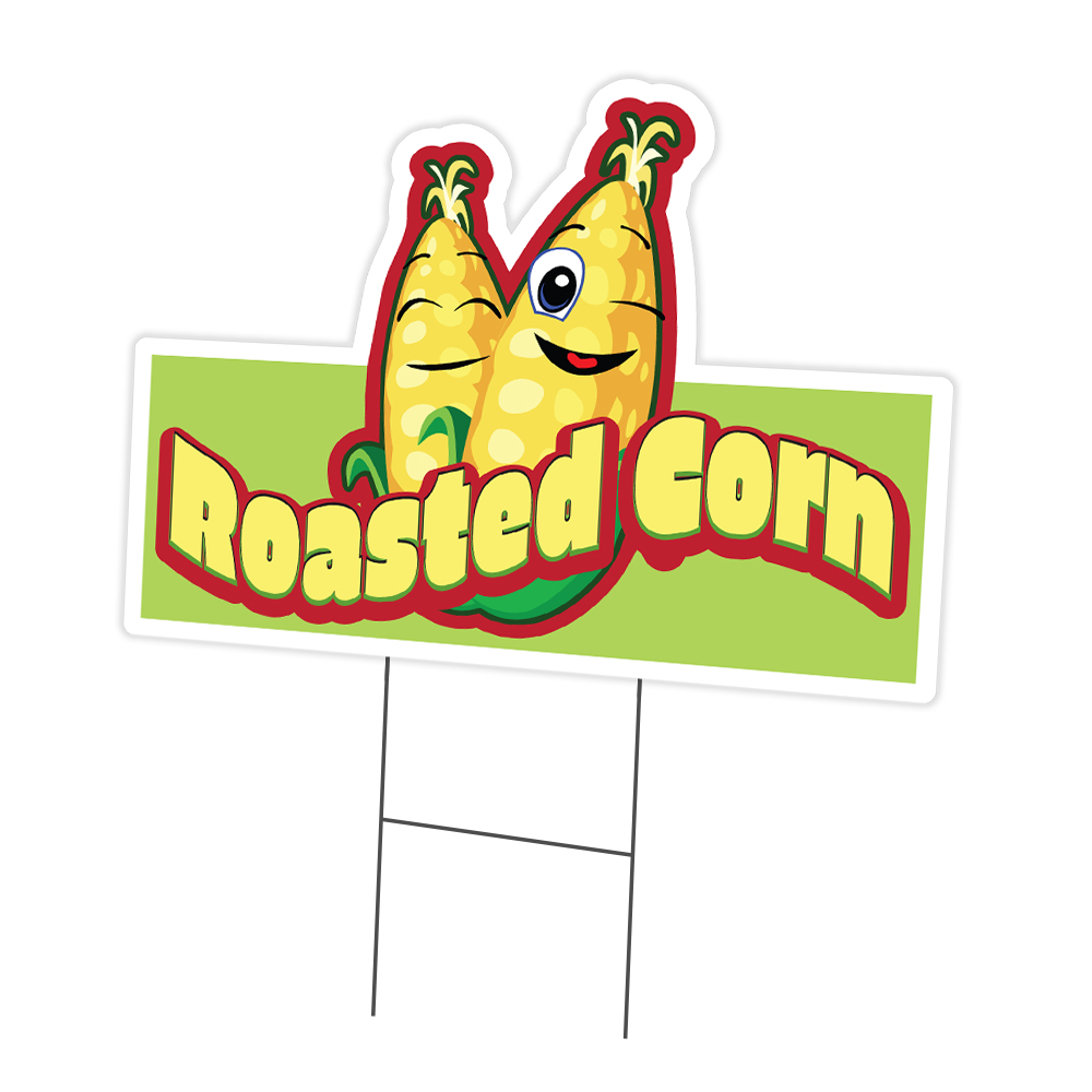 C-DC-1824-DS-Roasted Corn19 18 x 24 in. Yard Sign & Stake - Roasted Corn -  SignMission