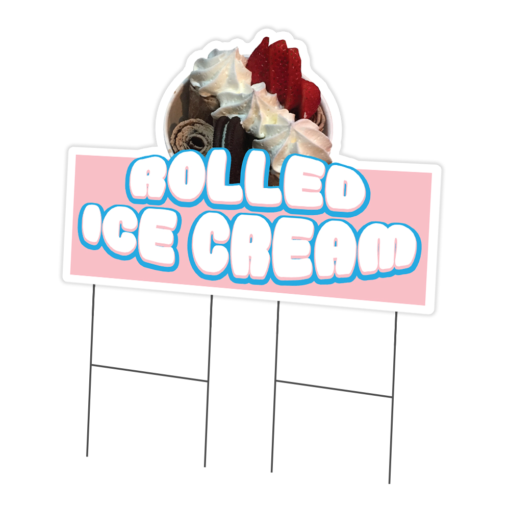 C-DC-2436-Rolled Ice Cream19 24 x 36 in. Yard Sign & Stake - Rolled Ice Cream -  SignMission