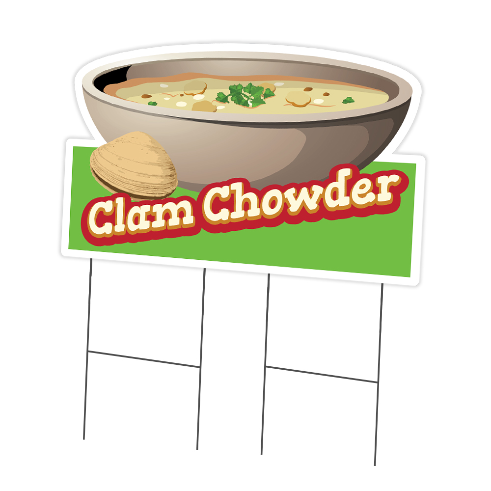 C-DC-2436-DS-Clam Chowder19 24 x 36 in. Yard Sign & Stake - Clam Chowder -  SignMission