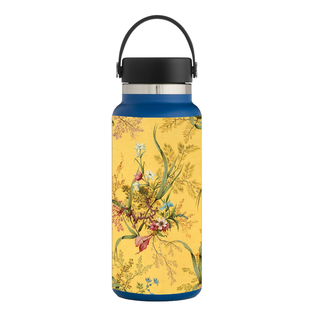 Picture of MightySkins HFWI32-Yellow Marble End Skin for Hydro Flask 32 oz Wide Mouth - Yellow Marble End