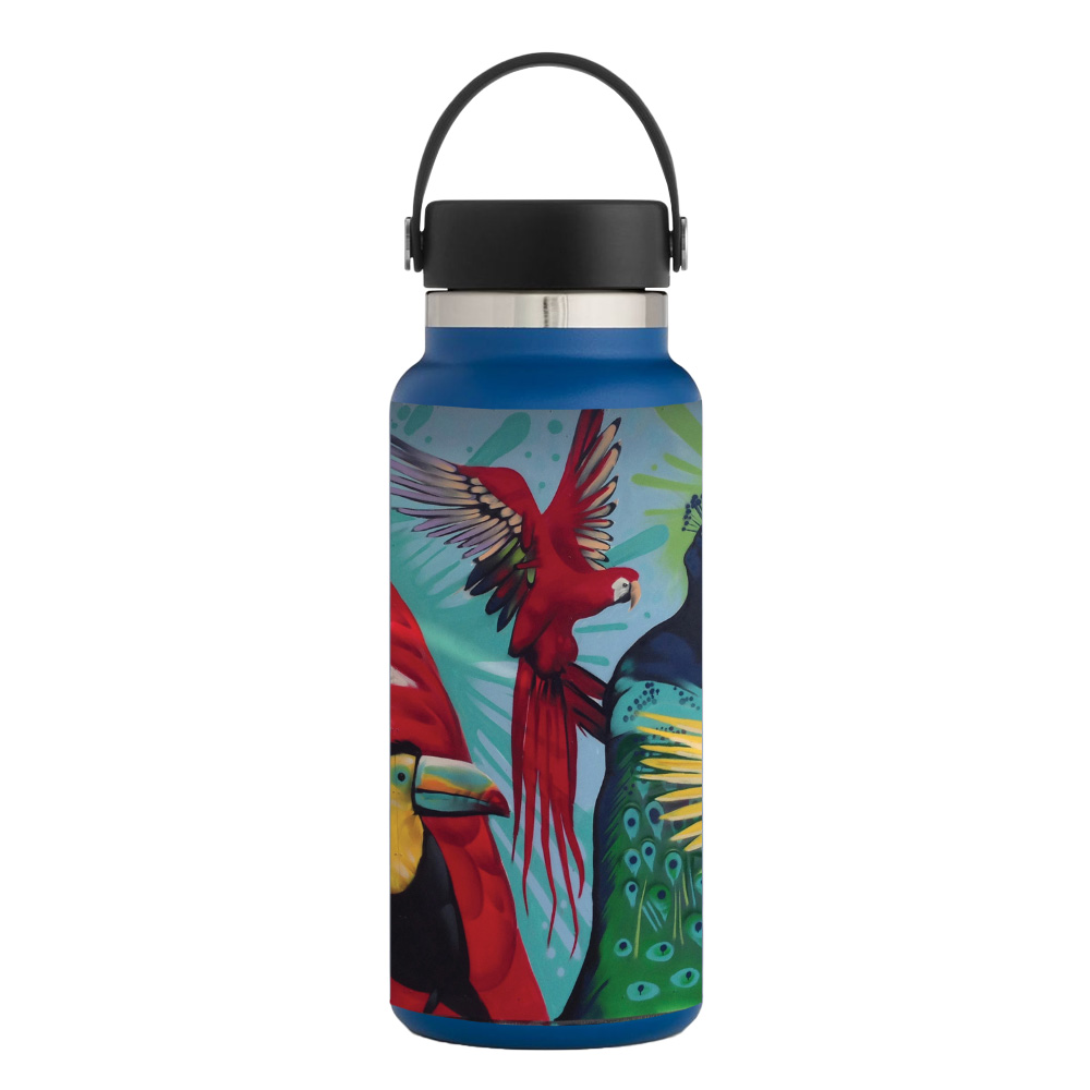 Picture of MightySkins HFWI32-Parrot Paradise Skin for Hydro Flask 32 oz Wide Mouth - Parrot Paradise