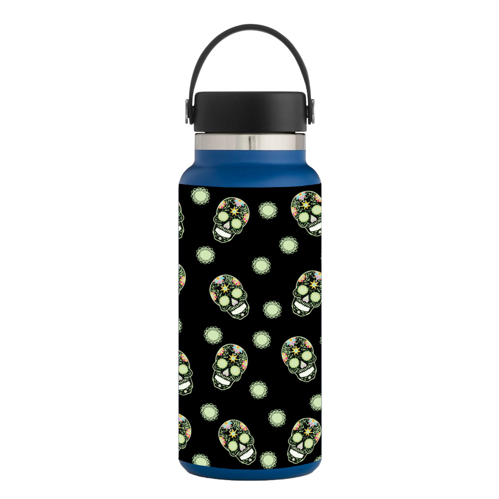 Picture of MightySkins HFWI32-Nighttime Skulls Skin for Hydro Flask 32 oz Wide Mouth - Nighttime Skulls