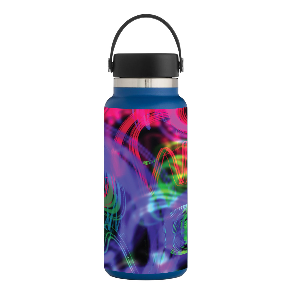 Picture of MightySkins HFWI32-Neon Splatter Skin for Hydro Flask 32 oz Wide Mouth - Neon Splatter