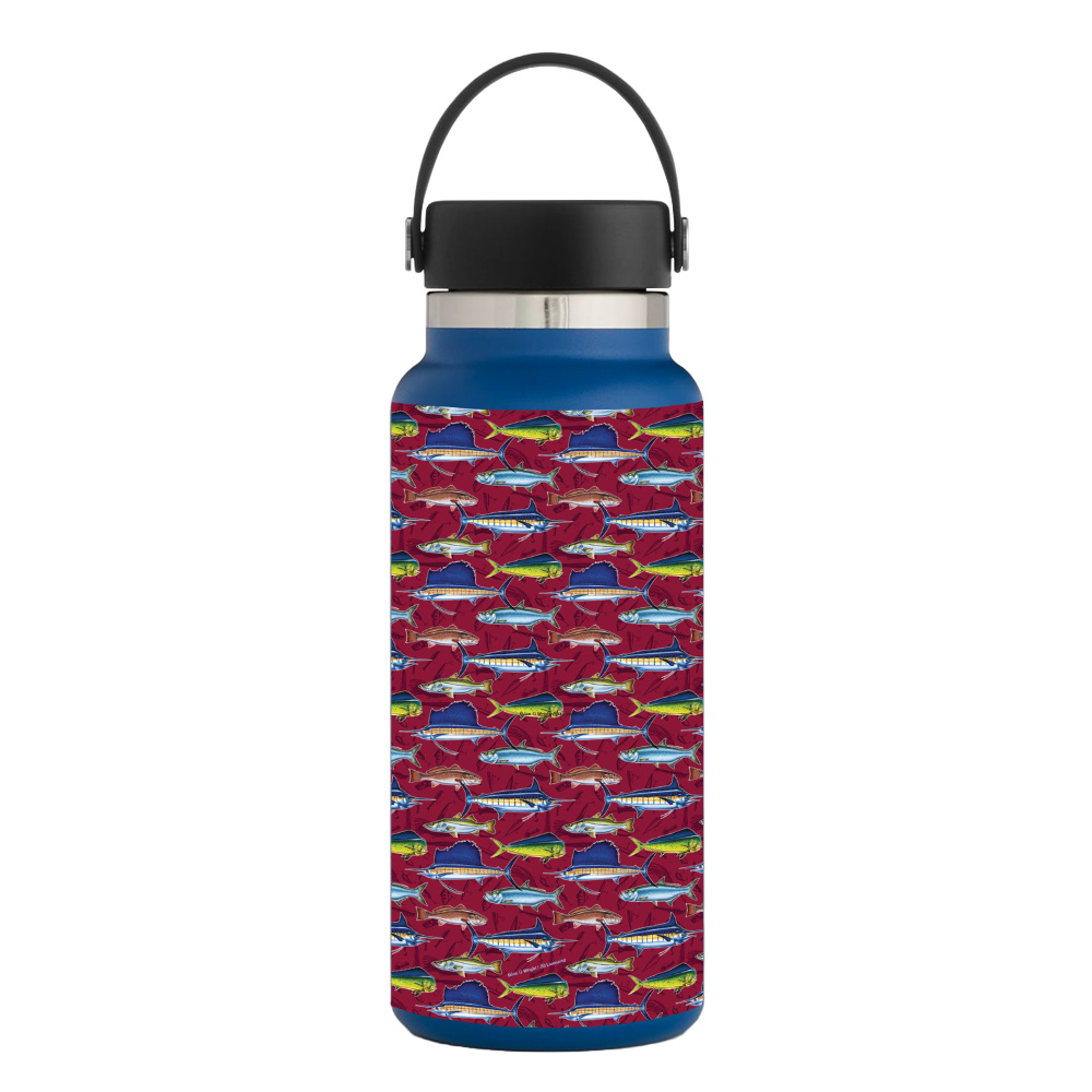 Picture of MightySkins HFWI32-Saltwater Collage Skin for Hydro Flask 32 oz Wide Mouth - Saltwater Collage