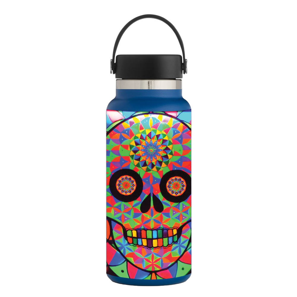 Picture of MightySkins HFWI32-Geo Sugar Skull Skin for Hydro Flask 32 oz Wide Mouth - Geo Sugar Skull
