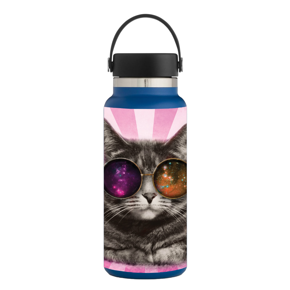 Picture of MightySkins HFWI32-Galaxy Cat Skin for Hydro Flask 32 oz Wide Mouth - Galaxy Cat