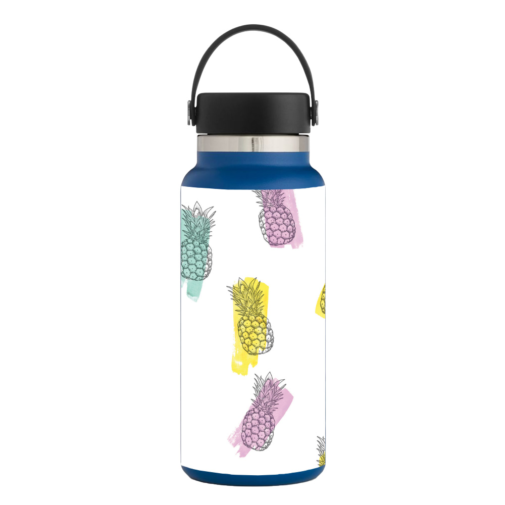 Picture of MightySkins HFWI32-Funky Pineapples Skin for Hydro Flask 32 oz Wide Mouth - Funky Pineapples