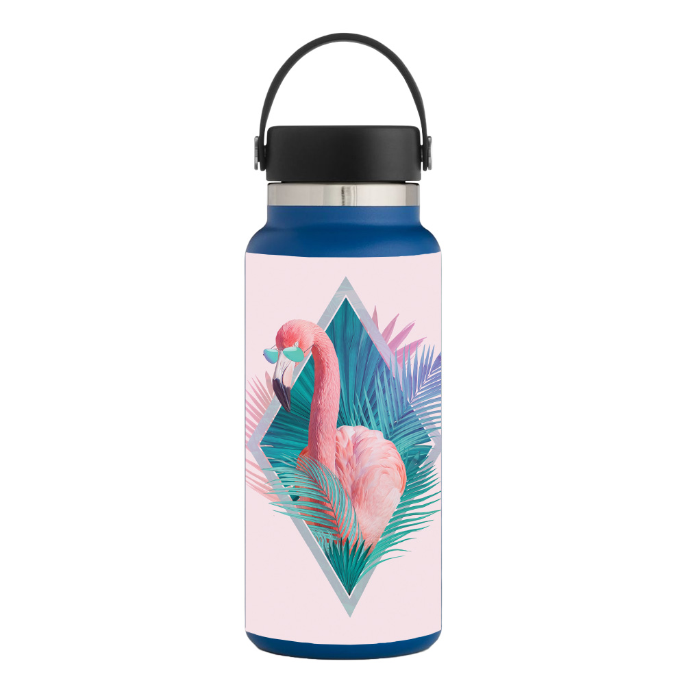 Picture of MightySkins HFWI32-Flamingo Vice Skin for Hydro Flask 32 oz Wide Mouth - Flamingo Vice
