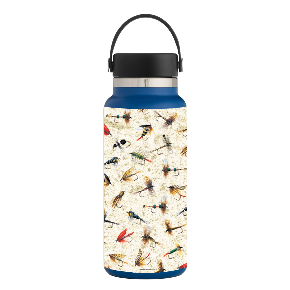 Picture of MightySkins HFWI32-Fishing Flies Skin for Hydro Flask 32 oz Wide Mouth - Fishing Flies