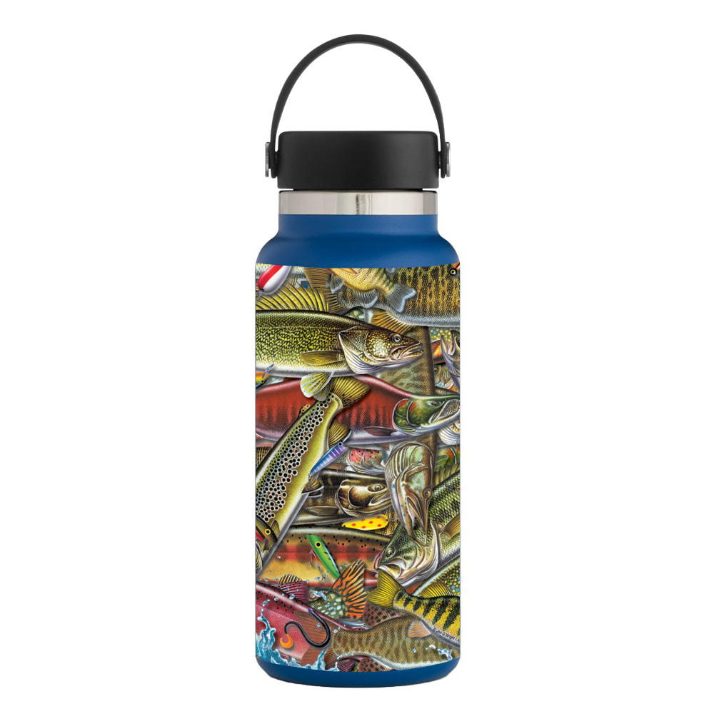 Picture of MightySkins HFWI32-Fish Puzzle Skin for Hydro Flask 32 oz Wide Mouth - Fish Puzzle