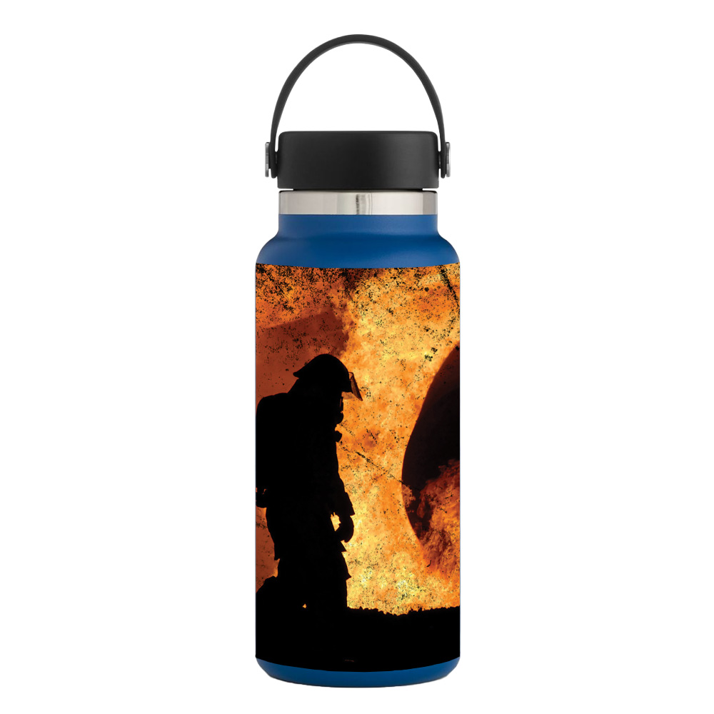 Picture of MightySkins HFWI32-Fire fighter Skin for Hydro Flask 32 oz Wide Mouth - Fire fighter