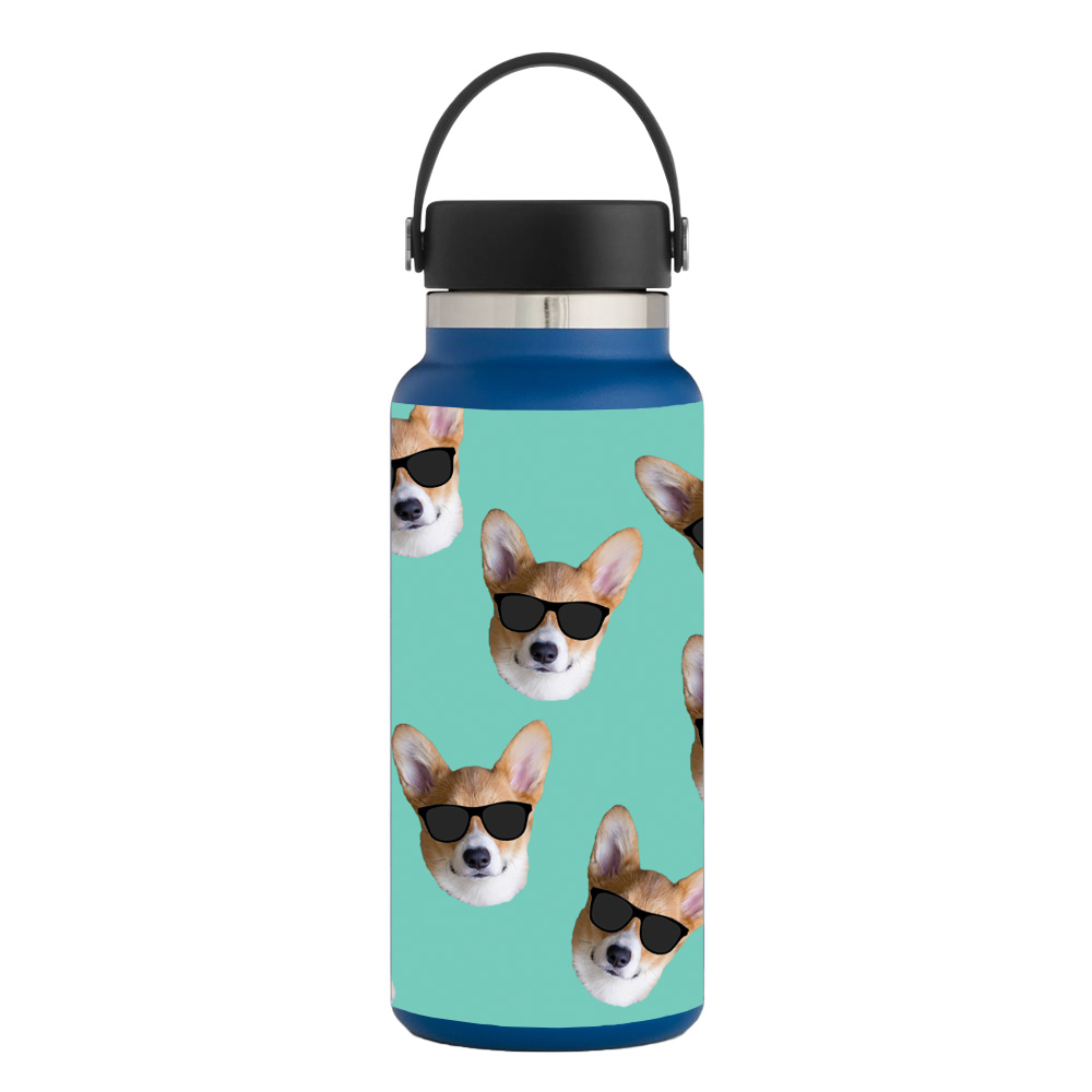 Picture of MightySkins HFWI32-Cool Corgi Skin for Hydro Flask 32 oz Wide Mouth - Cool Corgi