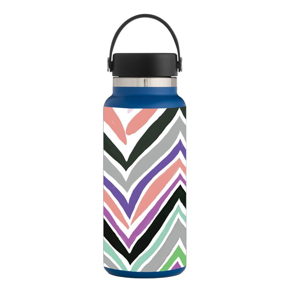 Picture of MightySkins HFWI32-Colorful Chevron Skin for Hydro Flask 32 oz Wide Mouth - Colorful Chevron