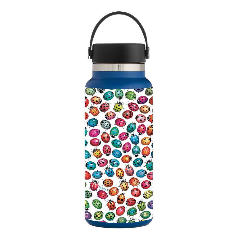 Picture of MightySkins HFWI32-Color Bugs Skin for Hydro Flask 32 oz Wide Mouth - Color Bugs