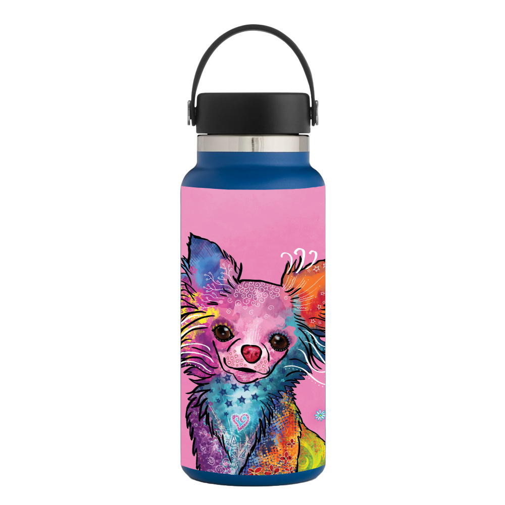 Picture of MightySkins HFWI32-Chihuahua Rainbow Skin for Hydro Flask 32 oz Wide Mouth - Chihuahua Rainbow