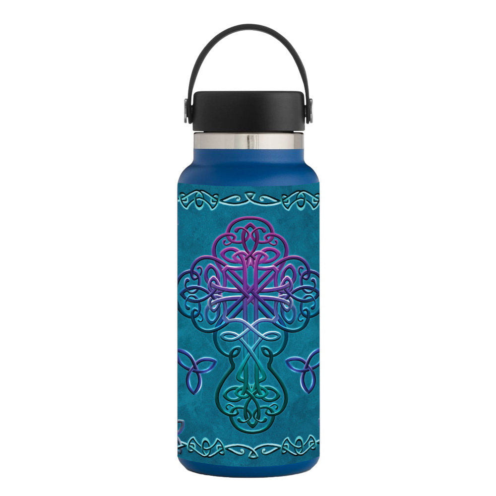 Picture of MightySkins HFWI32-Celtic Cross Skin for Hydro Flask 32 oz Wide Mouth - Celtic Cross