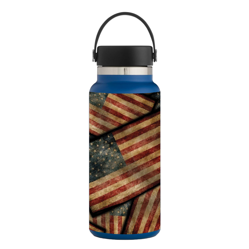Picture of MightySkins HFWI32-Vintage American Skin for Hydro Flask 32 oz Wide Mouth - Vintage American